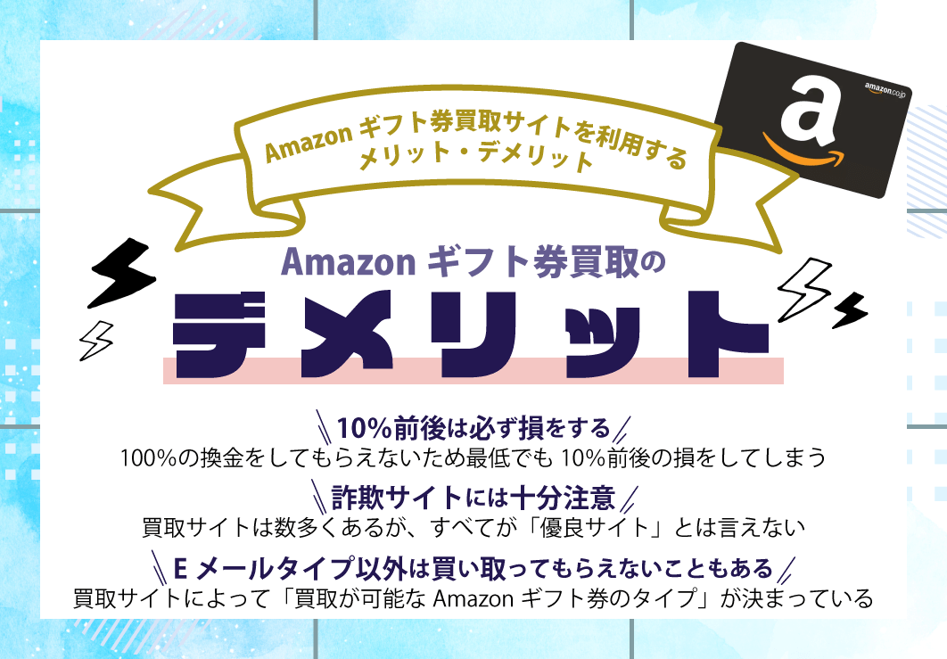 Amazonギフト券買取のデメリット