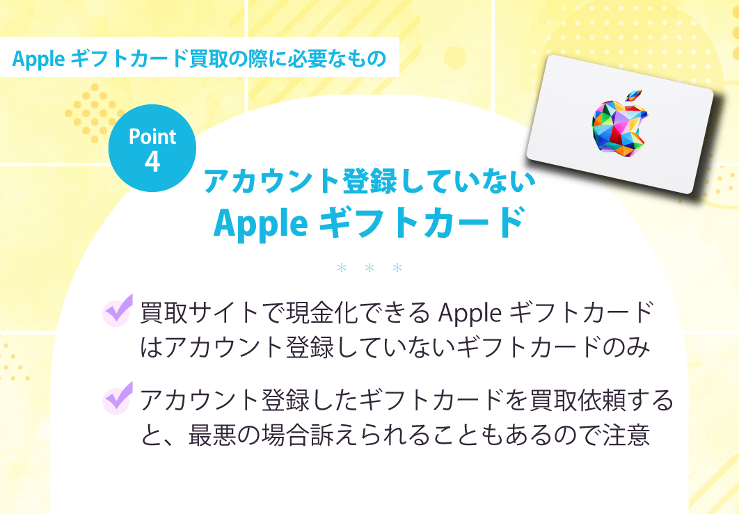 アカウント登録していないAppleギフトカード