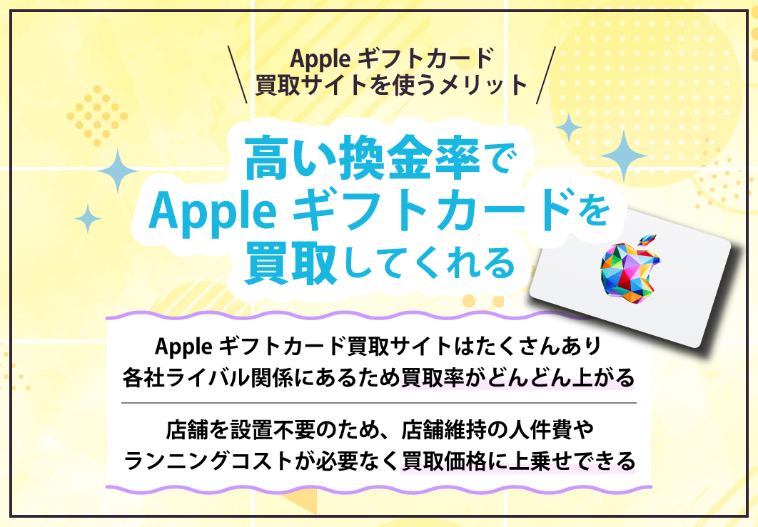 高い換金率でAppleギフトカードを買取してくれる