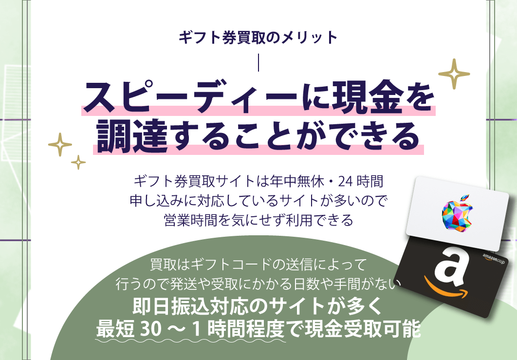 スピーディーに現金を調達することができる