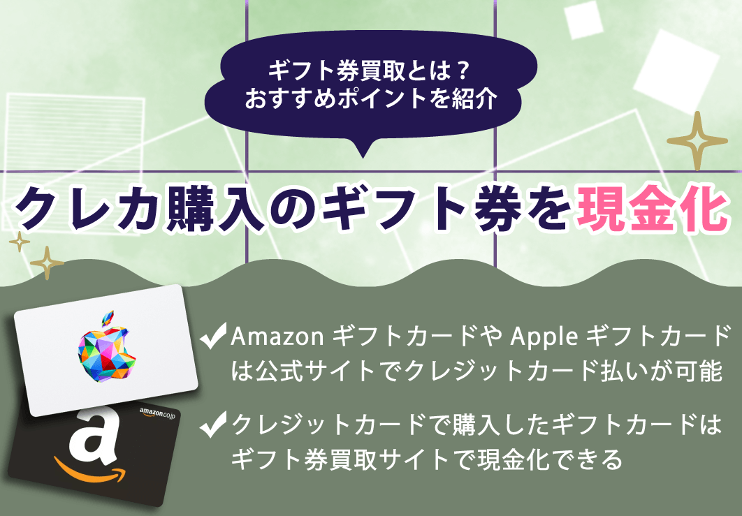 クレジットカードで購入したギフト券を現金化できる