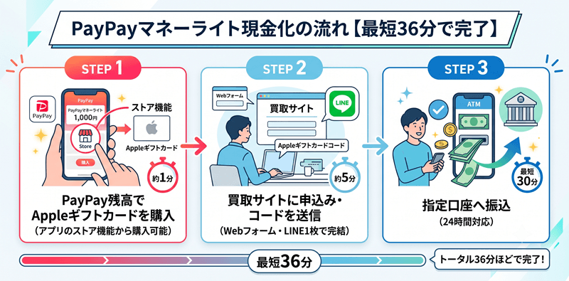 PayPayマネーライト現金化の流れ